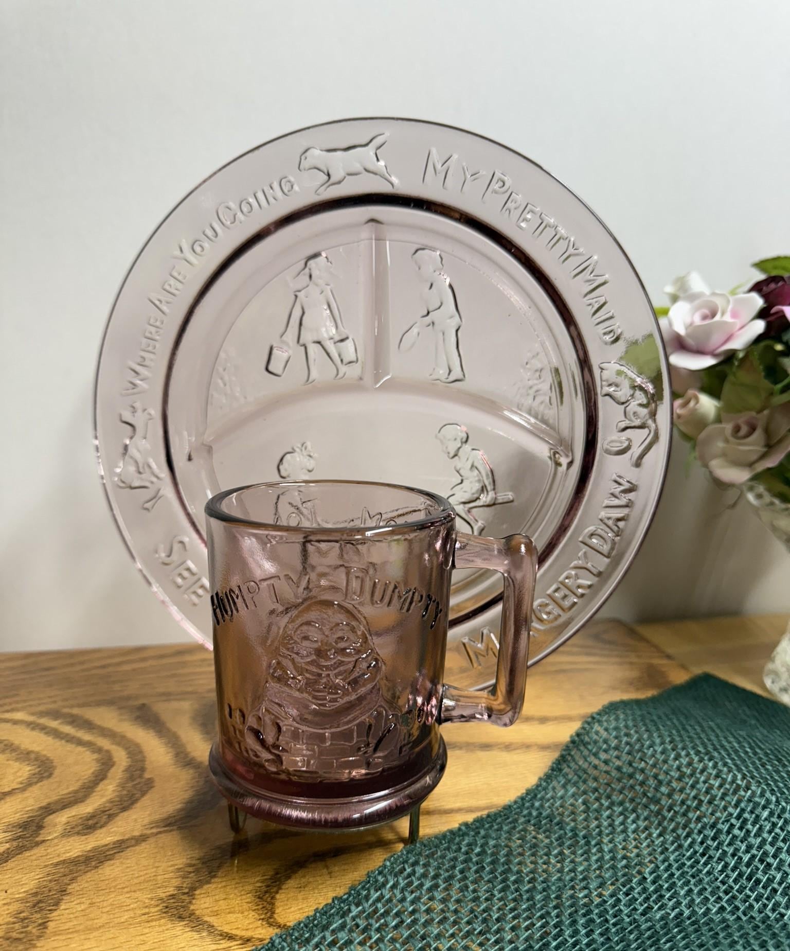 Indiana Glass Tiara Amethyst Childs 2-piece Dinner Set
