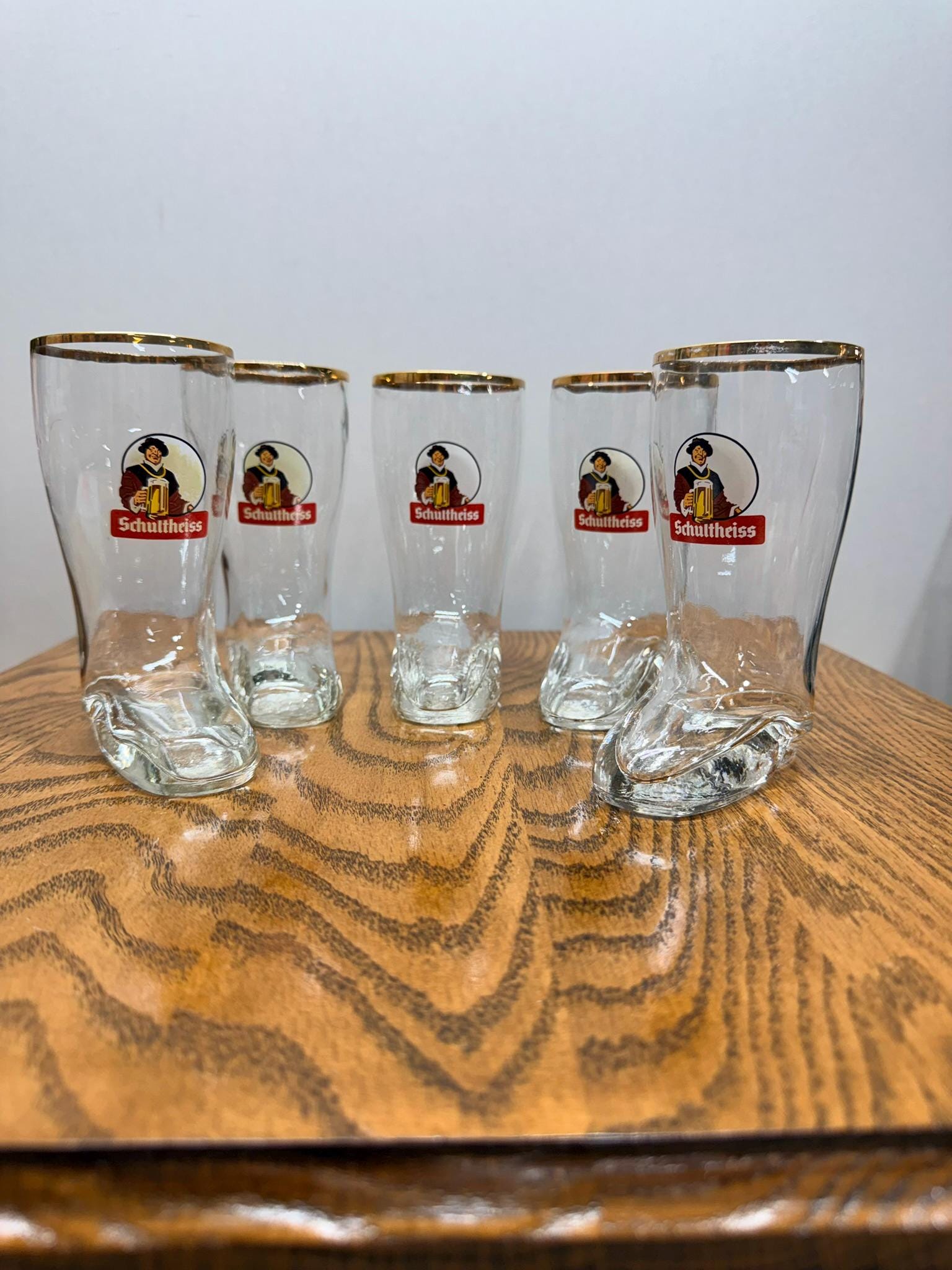 Schultheiss 2L Beer Glass Boot, Set of 5